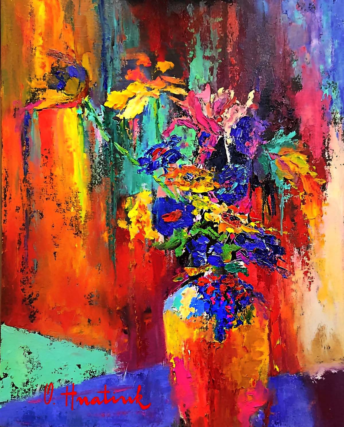 Flora in Abstraction painting by Olha Hnatiuk