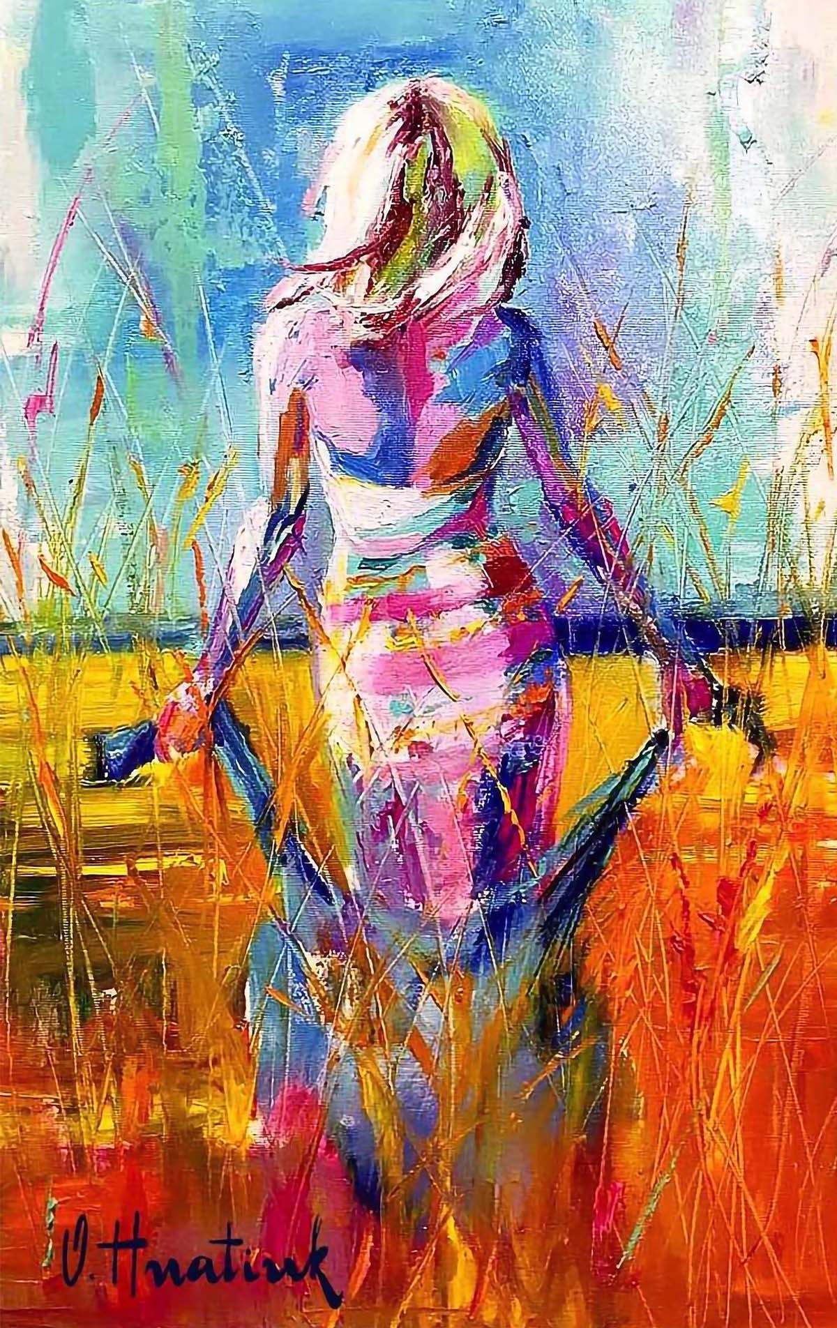 Walking Through the Grass painting by Olha Hnatiuk