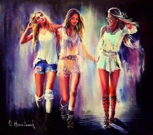 The Three Graces painting by Olha Hnatiuk