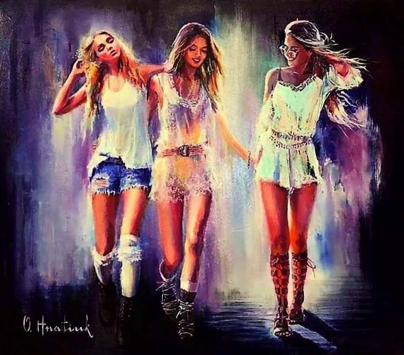 The Three Graces painting by Olha Hnatiuk