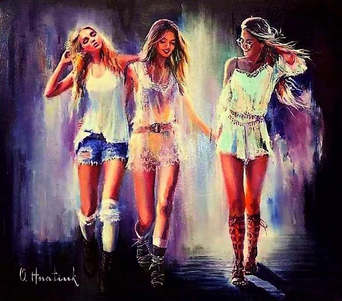 The Three Graces painting by Olha Hnatiuk