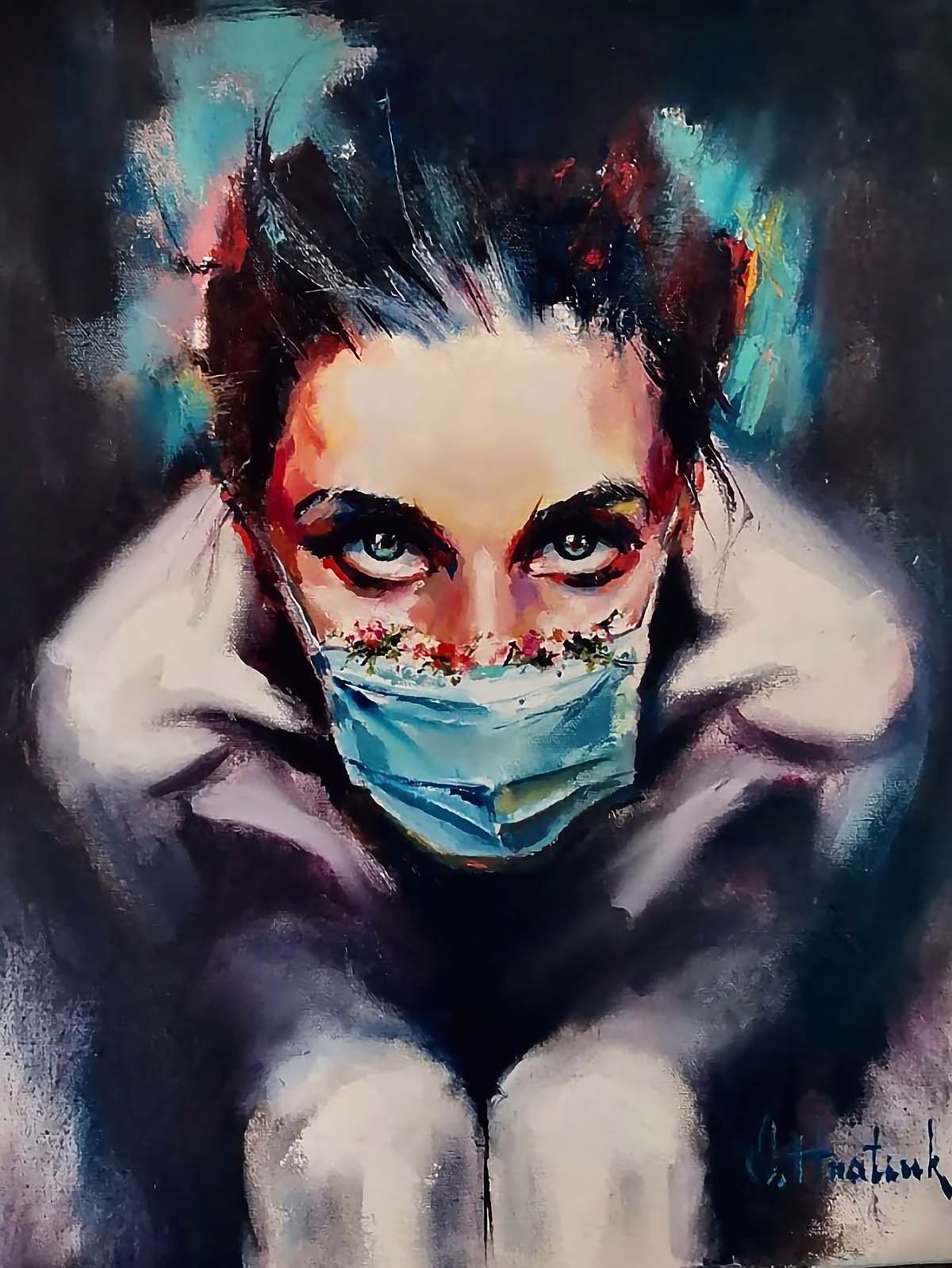 Pandemic painting by Olha Hnatiuk