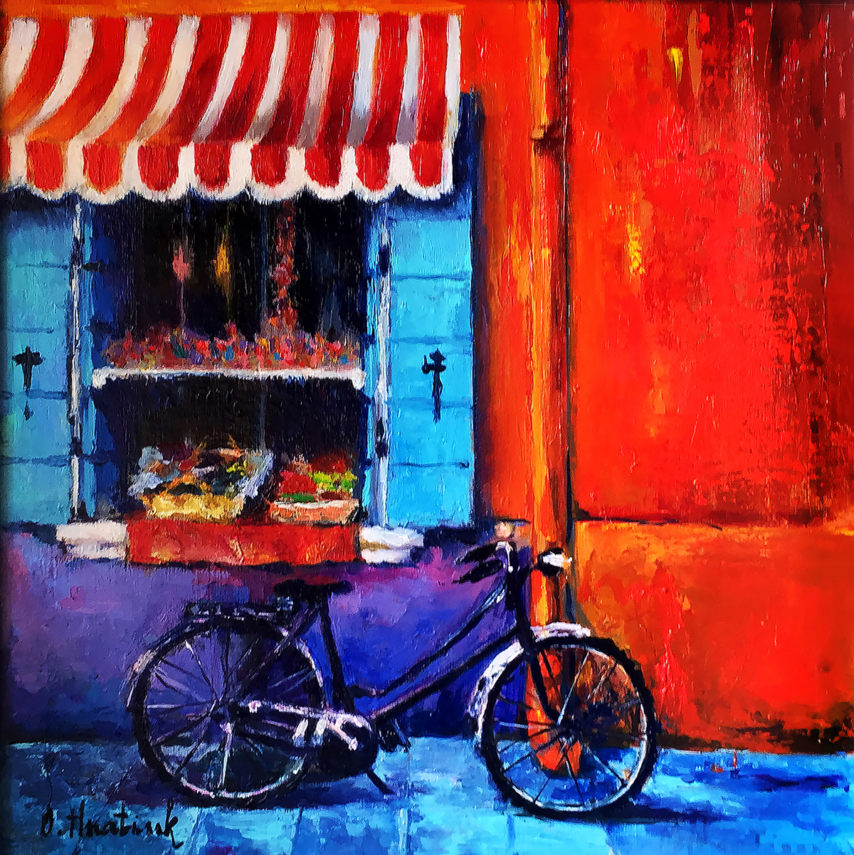 Familiar shop I painting by Olha Hnatiuk