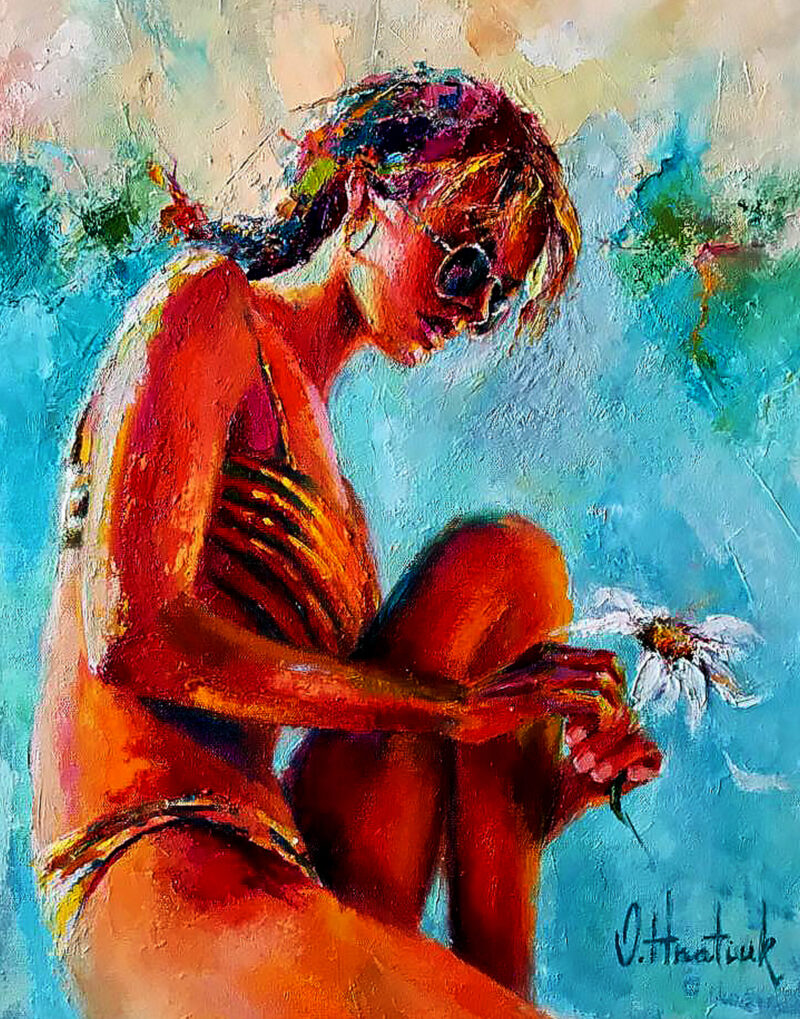 To love or not to love painting by Olha Hnatiuk