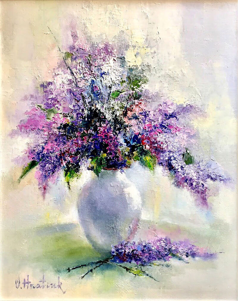 Spring bouquet painting by Olha Hnatiuk