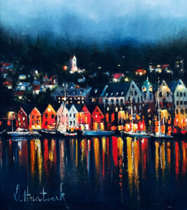 Norwegian silence painting by Olha Hnatiuk