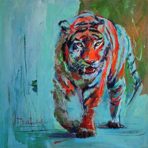 Tiger. Illusions of Silence painting by Olha Hnatiuk