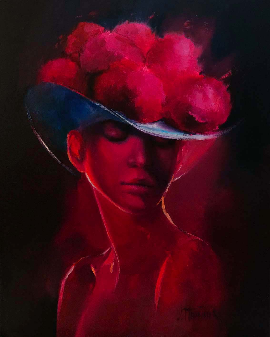 Trying on Life in Germany painting by Olha Hnatiuk